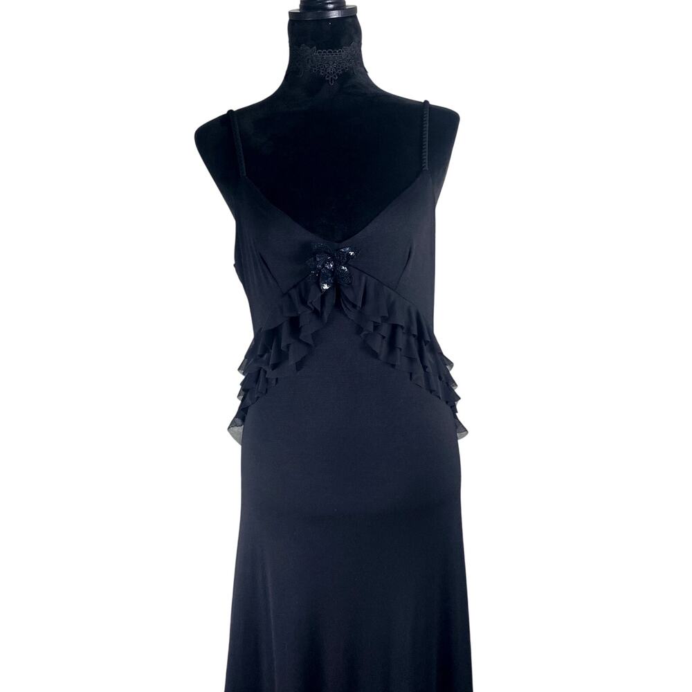 City Triangles vtg 90's ruffle gown whimsigoth gothic formal open back dress Lg